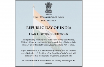 Republic Day 2019 Flag Hoisting Invitation