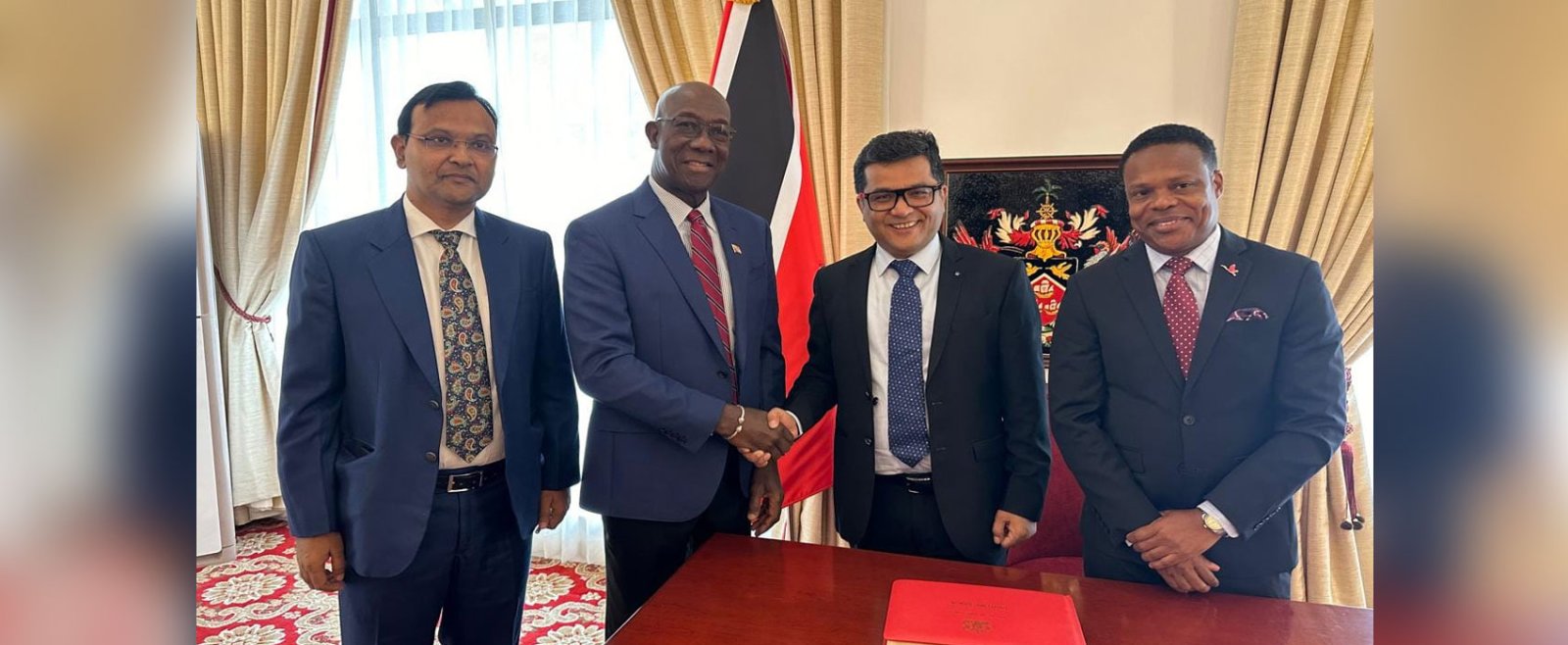 Hon. MOS for External Affairs Shri Pabitra Margherita paid a courtesy call on Dr. the Hon. Keith Rowley, Prime Minister of the Republic of Trinidad and Tobago on 23 August, 2024.