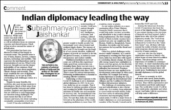Article by Minister of External Affairs, India Dr. S. Jaishankar titled Re-imagining diplomacy in the post-COVID world: 'An Indian Perspective' published in Trinidad Express Newspapers