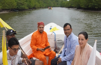 High Commissioner had the flavour of the 'Indian Arrival Day' in a traditional manner with MP Mr. Davendranath Tancoo on a boat ride from Avocat to Sudama Teerath in the back waters of South Trinidad on May 26, 2024.