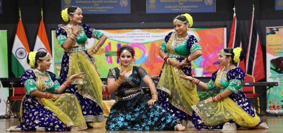 Cultural performance to celebrate Holi (Phagwa) by an ICCR-sponsored folk dance troupe on April 6, 2024 at the Mahatma Gandhi Institute for Cultural Cooperation.